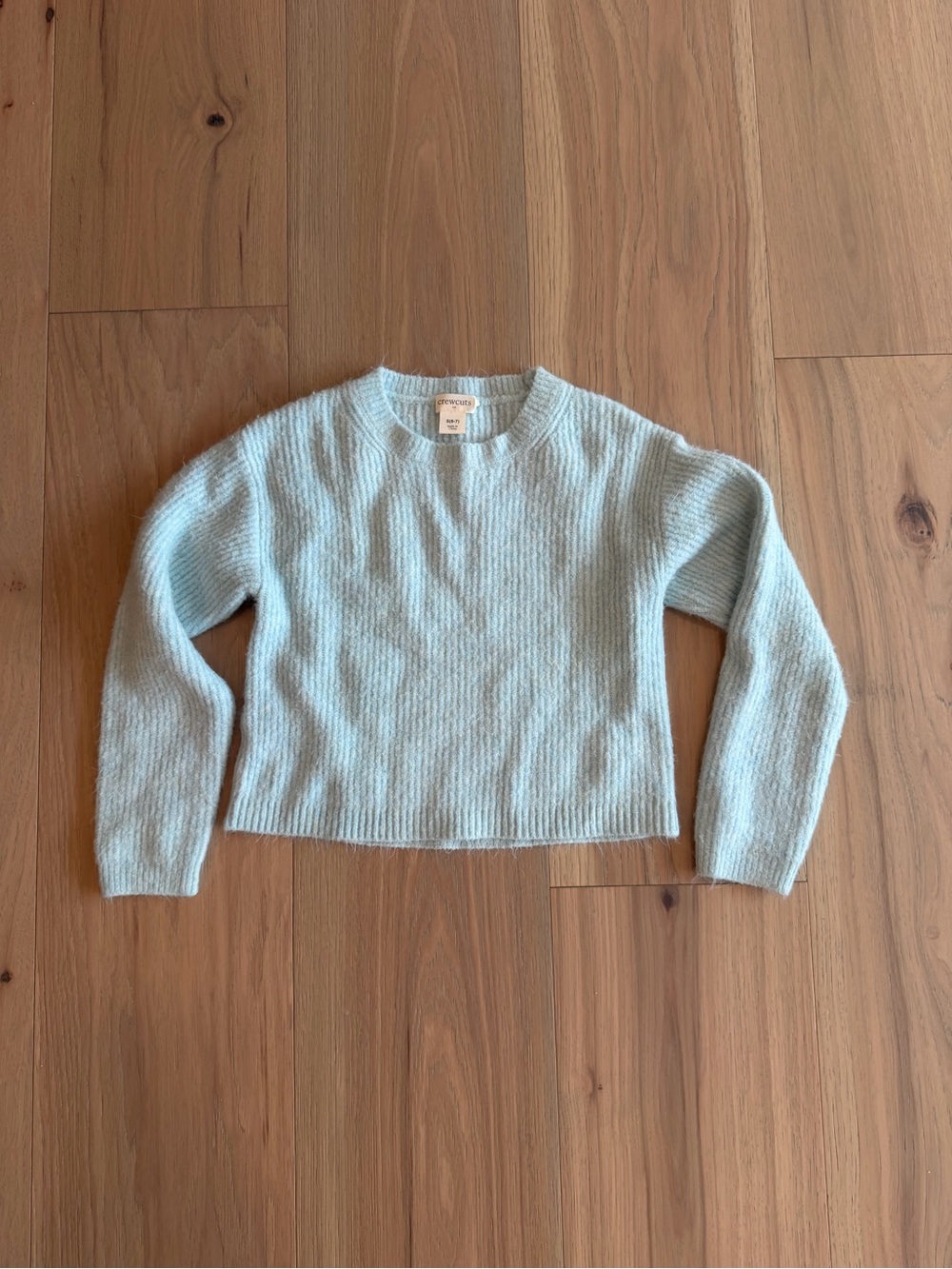 Crewcuts Light Blue Cropped Crewneck Sweater